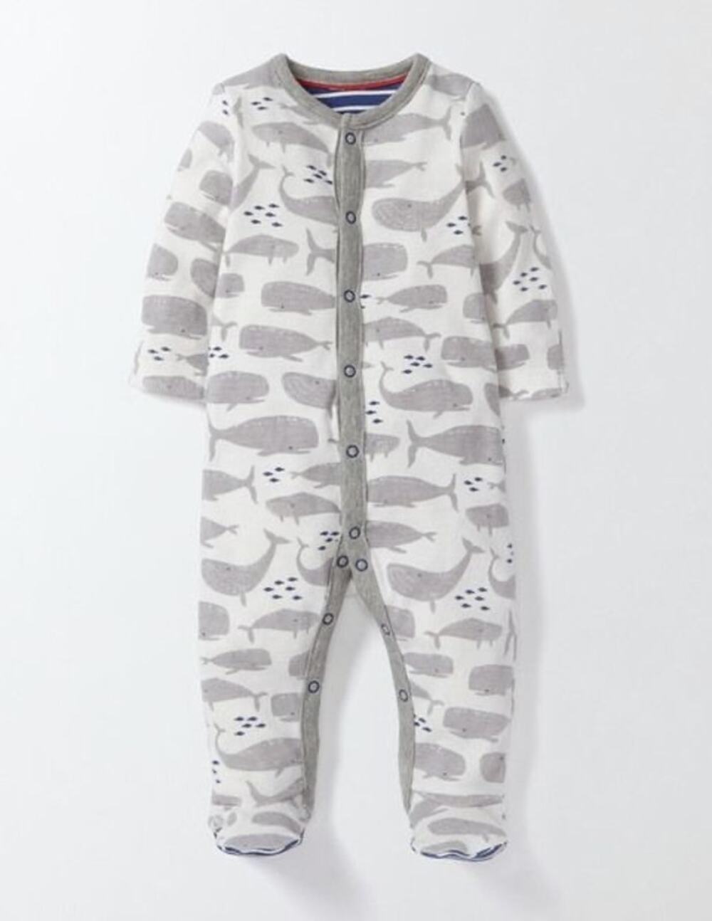 Baby Boden Whale Print Footed Sleeper - Cozy 3-6 Months Cotton